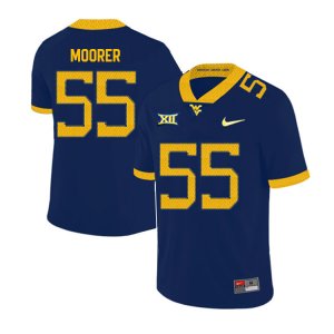 Men's West Virginia Mountaineers NCAA #55 Parker Moorer Navy Authentic Nike 2019 Stitched College Football Jersey QX15M42DB